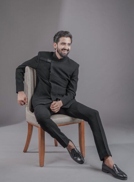 2 Piece Black Jodhpuri Suit