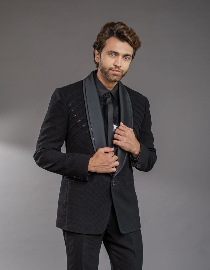 four piece black suit