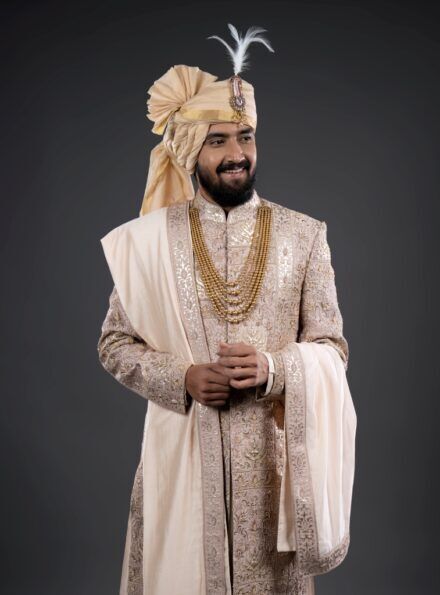 onion pink sherwani